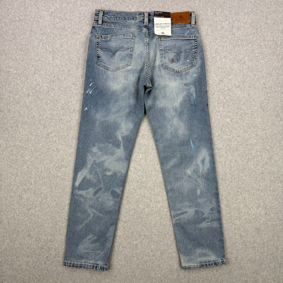 Lauren Ralph Lauren Denim - Lauren Ralph Lauren Jeans Womens 0 Blue Paint Splatter Relaxed Tapered Denim